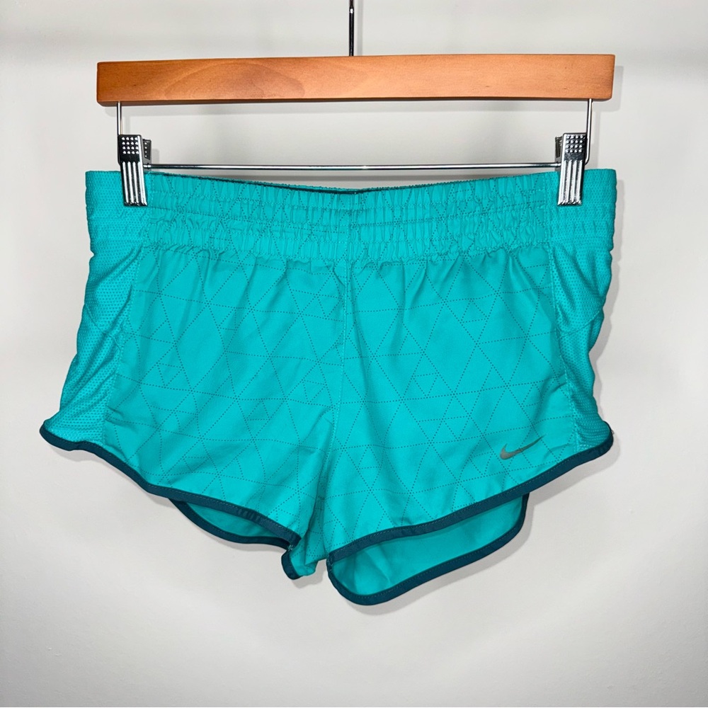 NIKE DRI FIT SHORTS TEAL GREEN WORKOUT ATHLETIC SPORTSWEAR
